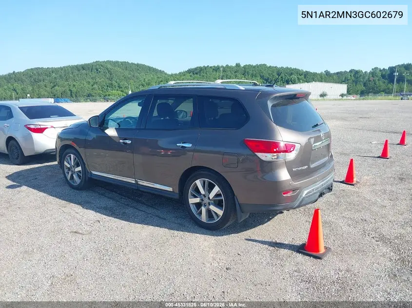 2016 Nissan Pathfinder Platinum VIN: 5N1AR2MN3GC602679 Lot: 45331825