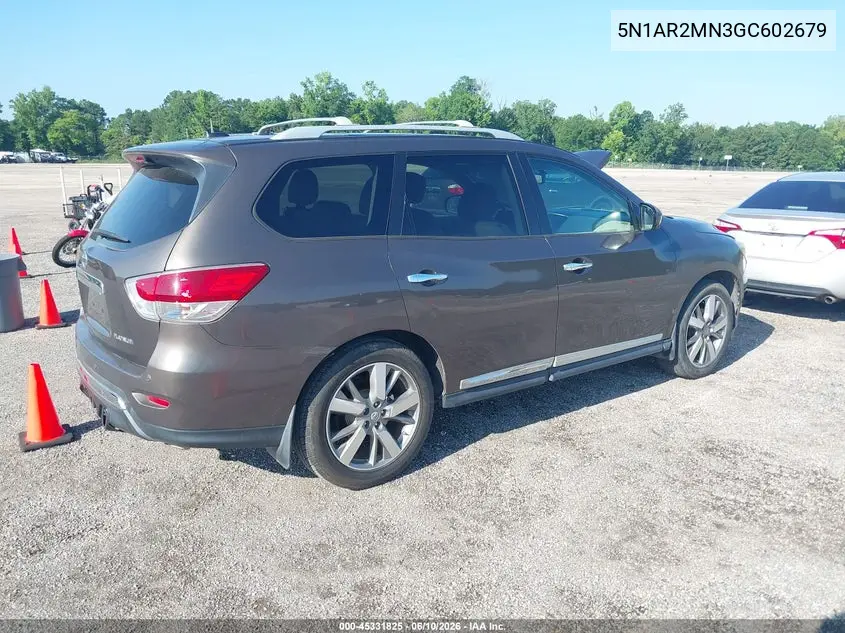 2016 Nissan Pathfinder Platinum VIN: 5N1AR2MN3GC602679 Lot: 45331825