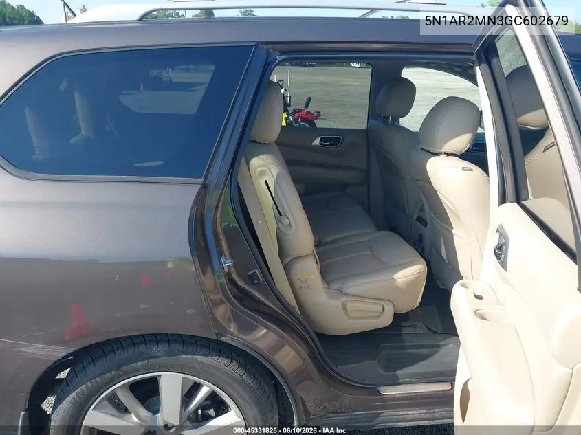 2016 Nissan Pathfinder Platinum VIN: 5N1AR2MN3GC602679 Lot: 45331825