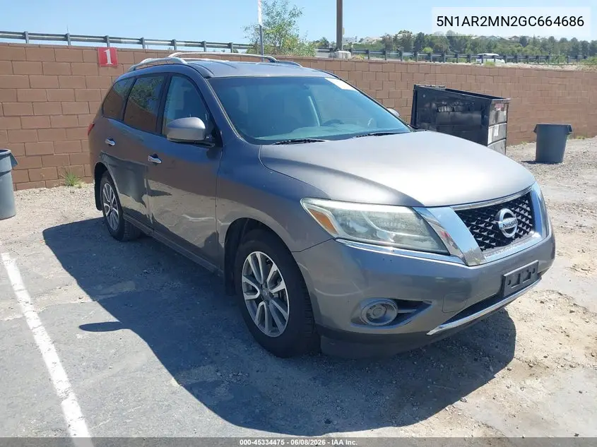 2016 Nissan Pathfinder S VIN: 5N1AR2MN2GC664686 Lot: 45334475