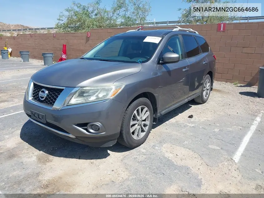 2016 Nissan Pathfinder S VIN: 5N1AR2MN2GC664686 Lot: 45334475