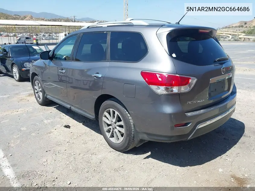 2016 Nissan Pathfinder S VIN: 5N1AR2MN2GC664686 Lot: 45334475