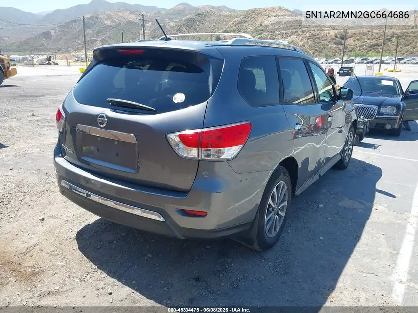 2016 Nissan Pathfinder S VIN: 5N1AR2MN2GC664686 Lot: 45334475