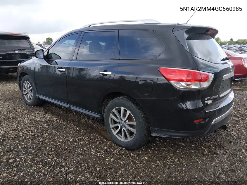 2016 Nissan Pathfinder Platinum/S/Sl/Sv VIN: 5N1AR2MM4GC660985 Lot: 45343388