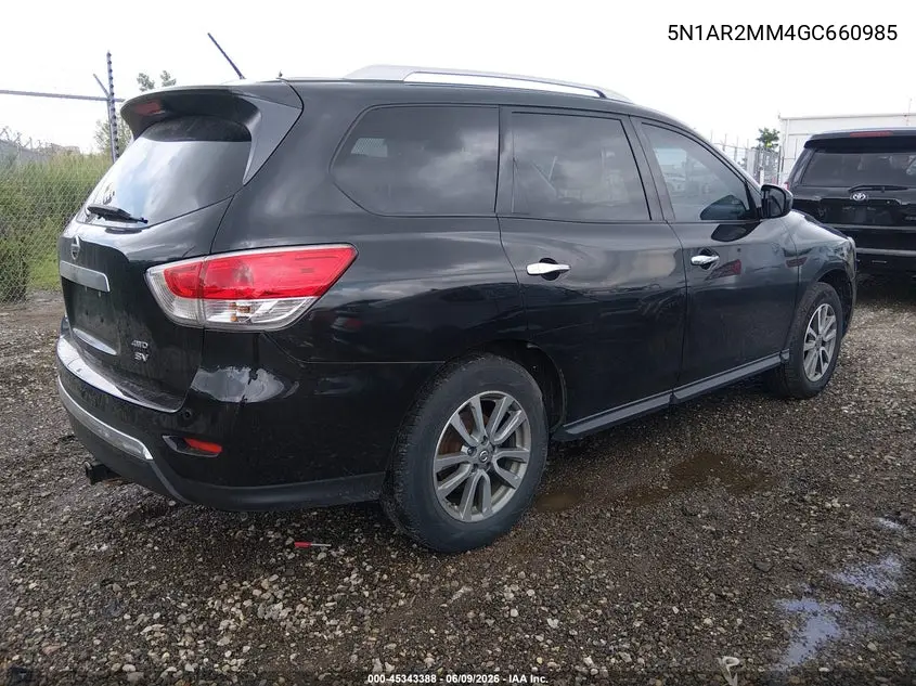 2016 Nissan Pathfinder Platinum/S/Sl/Sv VIN: 5N1AR2MM4GC660985 Lot: 45343388