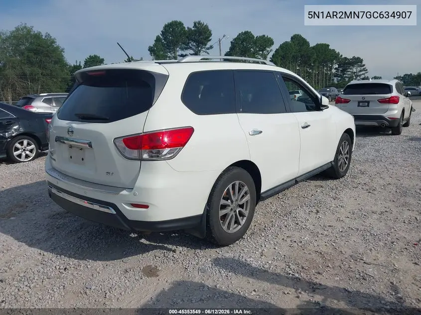 2016 Nissan Pathfinder Sv VIN: 5N1AR2MN7GC634907 Lot: 45353549
