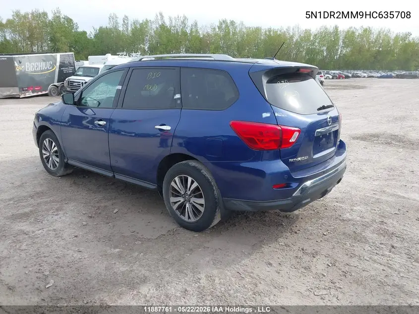 2017 Nissan Pathfinder S/Sv/Sl/Platinum VIN: 5N1DR2MM9HC635708 Lot: 11887761