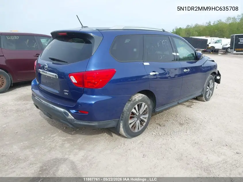 2017 Nissan Pathfinder S/Sv/Sl/Platinum VIN: 5N1DR2MM9HC635708 Lot: 11887761