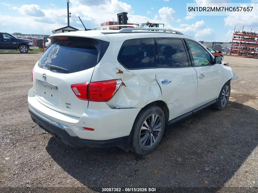 2017 Nissan Pathfinder S/Sv/Sl/Platinum VIN: 5N1DR2MM7HC657657 Lot: 30087382