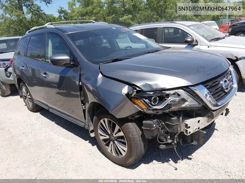2017 Nissan Pathfinder Sv VIN: 5N1DR2MMXHC647964 Lot: 45296926