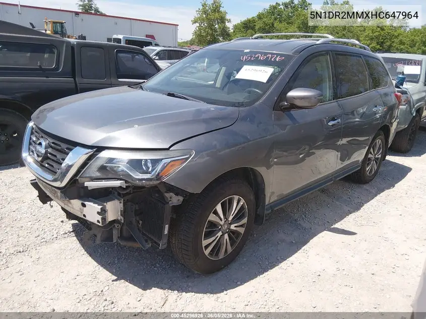 2017 Nissan Pathfinder Sv VIN: 5N1DR2MMXHC647964 Lot: 45296926