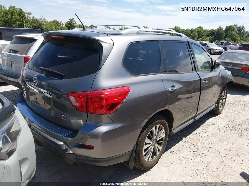 2017 Nissan Pathfinder Sv VIN: 5N1DR2MMXHC647964 Lot: 45296926