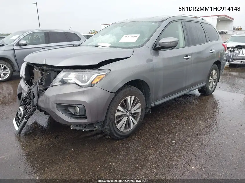 2017 Nissan Pathfinder Sl VIN: 5N1DR2MM1HC914148 Lot: 45321059