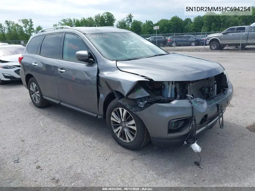 2017 Nissan Pathfinder S VIN: 5N1DR2MM5HC694254 Lot: 45343300
