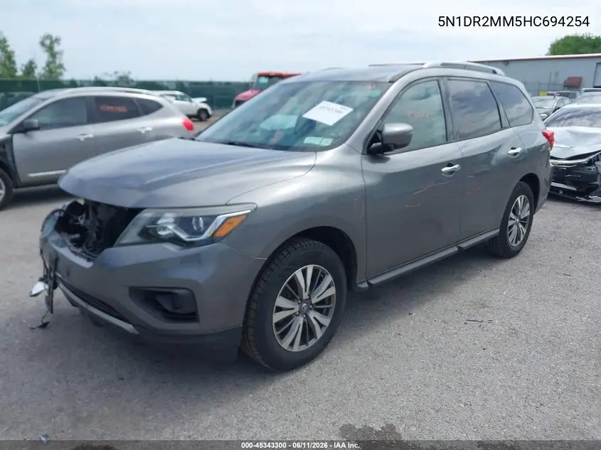 2017 Nissan Pathfinder S VIN: 5N1DR2MM5HC694254 Lot: 45343300