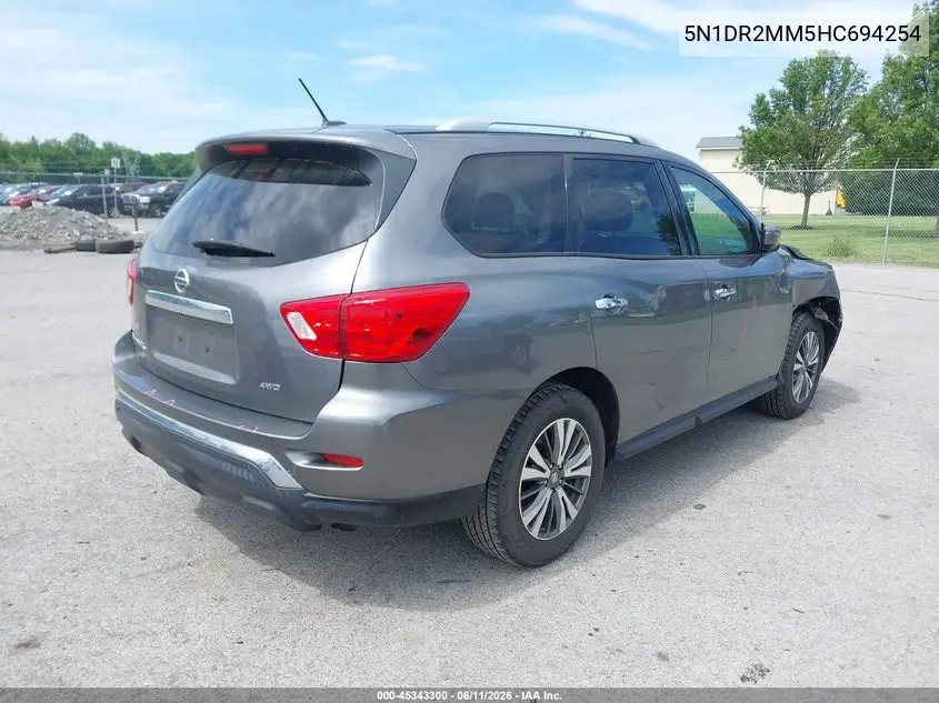 2017 Nissan Pathfinder S VIN: 5N1DR2MM5HC694254 Lot: 45343300