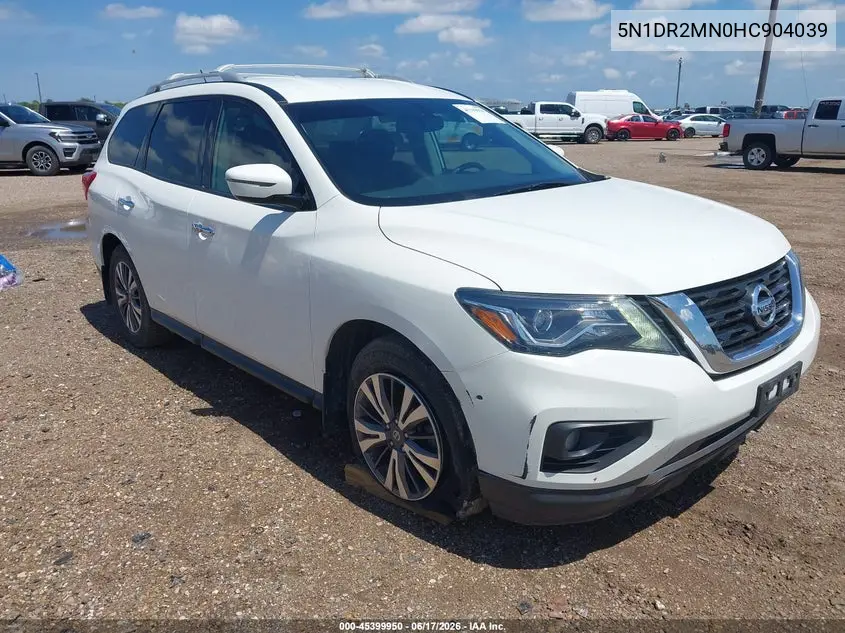 2017 Nissan Pathfinder Sv VIN: 5N1DR2MN0HC904039 Lot: 45399950