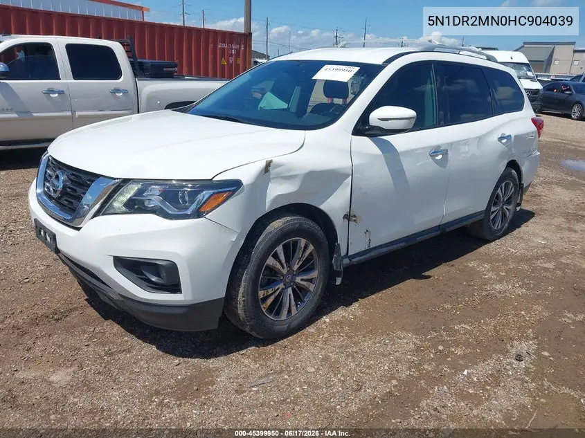 2017 Nissan Pathfinder Sv VIN: 5N1DR2MN0HC904039 Lot: 45399950
