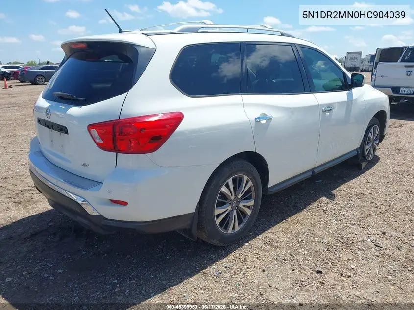 2017 Nissan Pathfinder Sv VIN: 5N1DR2MN0HC904039 Lot: 45399950