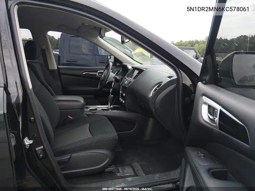 2019 Nissan Pathfinder Sv VIN: 5N1DR2MN6KC578061 Lot: 45371046