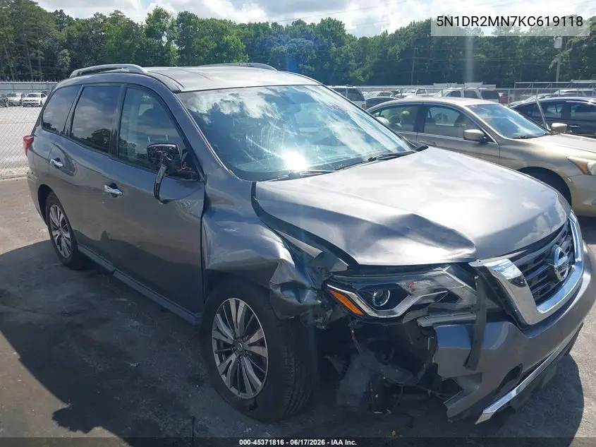 2019 Nissan Pathfinder Sv VIN: 5N1DR2MN7KC619118 Lot: 45371816