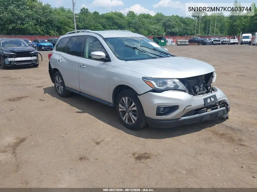 2019 Nissan Pathfinder Sv VIN: 5N1DR2MN7KC603744 Lot: 45373534