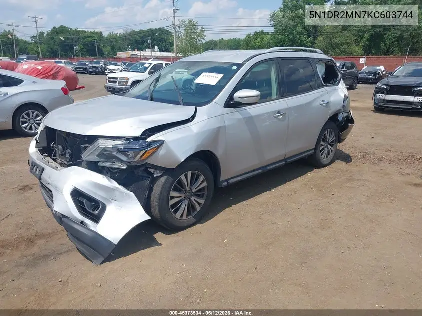 2019 Nissan Pathfinder Sv VIN: 5N1DR2MN7KC603744 Lot: 45373534