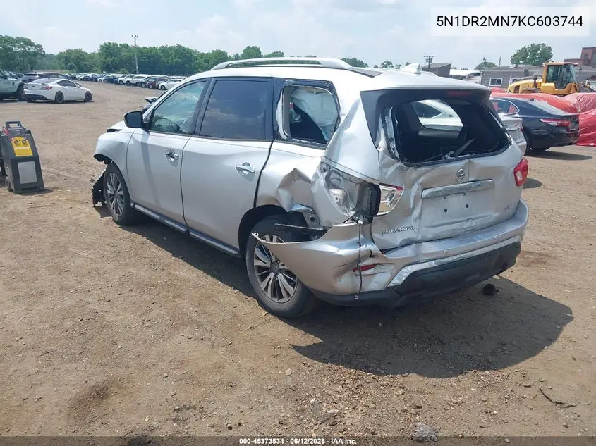2019 Nissan Pathfinder Sv VIN: 5N1DR2MN7KC603744 Lot: 45373534