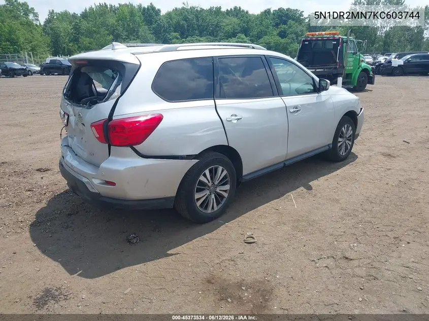 2019 Nissan Pathfinder Sv VIN: 5N1DR2MN7KC603744 Lot: 45373534