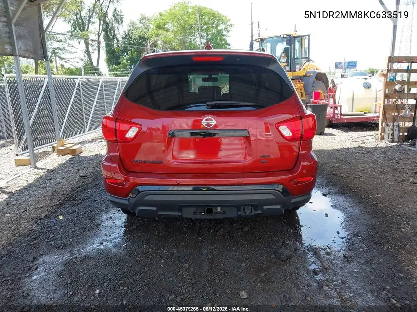 2019 Nissan Pathfinder Sl VIN: 5N1DR2MM8KC633519 Lot: 45379265