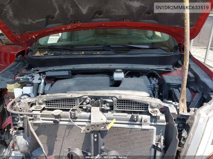 2019 Nissan Pathfinder Sl VIN: 5N1DR2MM8KC633519 Lot: 45379265