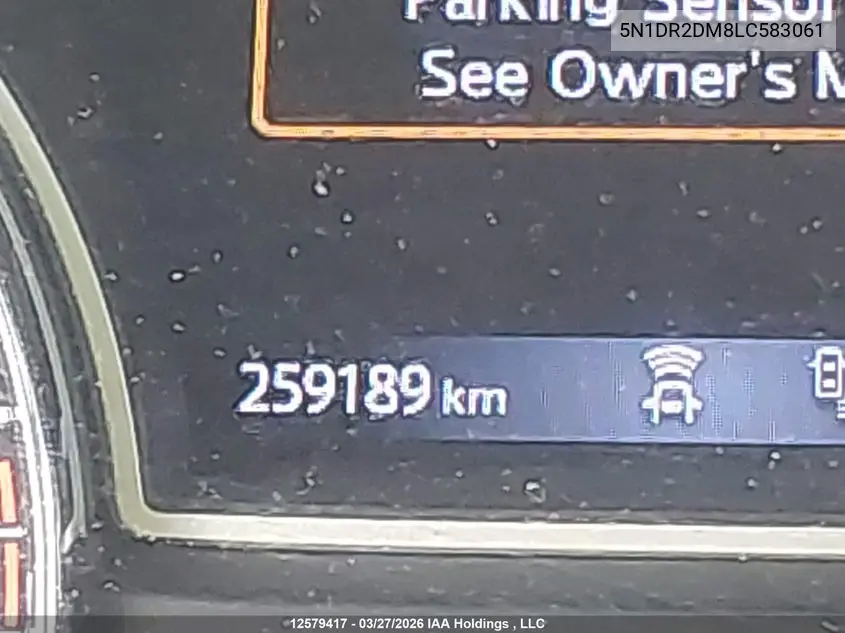 2020 Nissan Pathfinder Platinum VIN: 5N1DR2DM8LC583061 Lot: 12579417x