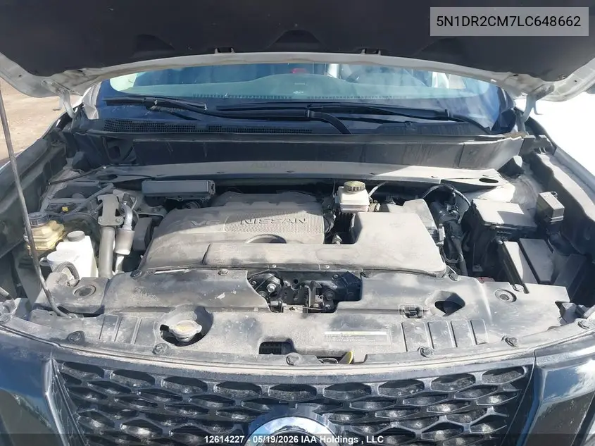 2020 Nissan Pathfinder Sl VIN: 5N1DR2CM7LC648662 Lot: 12614227