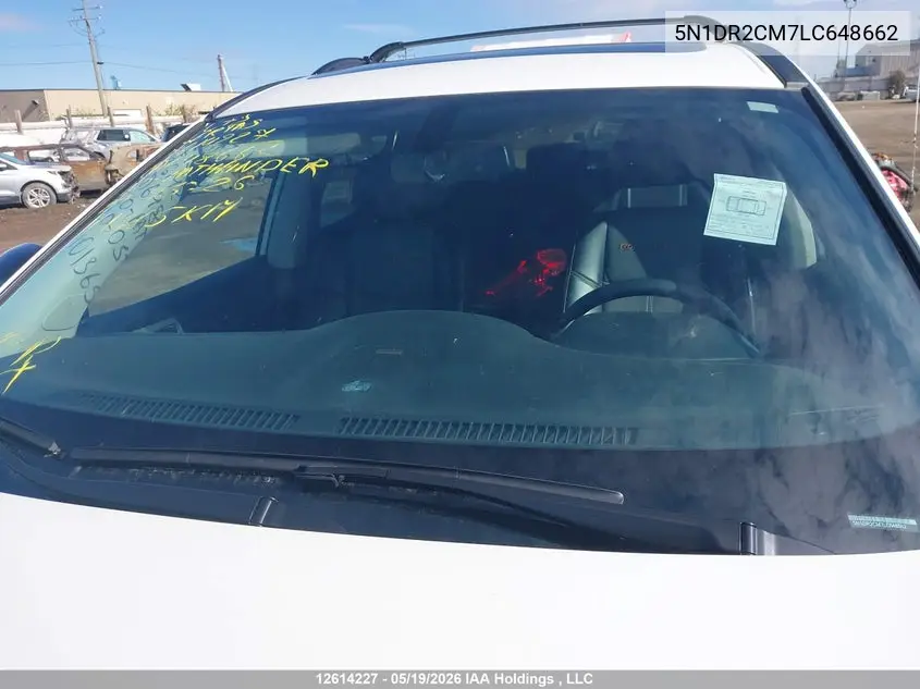 2020 Nissan Pathfinder Sl VIN: 5N1DR2CM7LC648662 Lot: 12614227