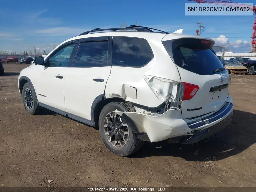 2020 Nissan Pathfinder Sl VIN: 5N1DR2CM7LC648662 Lot: 12614227