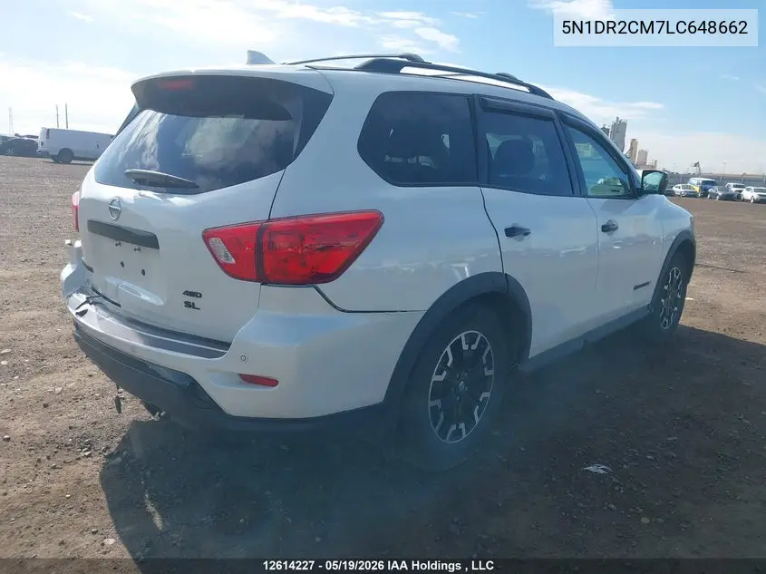 2020 Nissan Pathfinder Sl VIN: 5N1DR2CM7LC648662 Lot: 12614227
