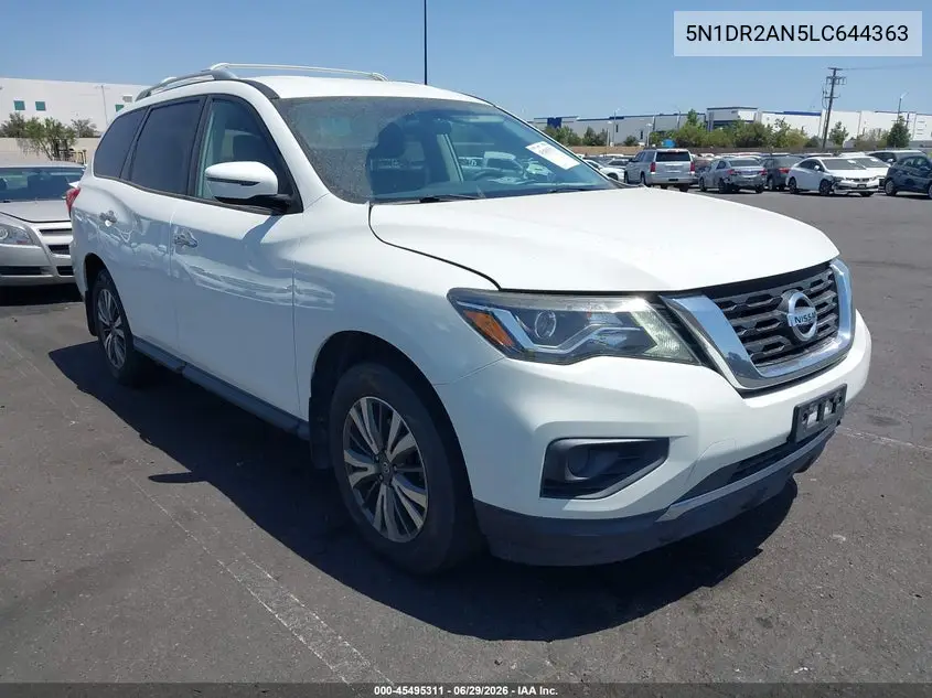 2020 Nissan Pathfinder S 2Wd VIN: 5N1DR2AN5LC644363 Lot: 45495311