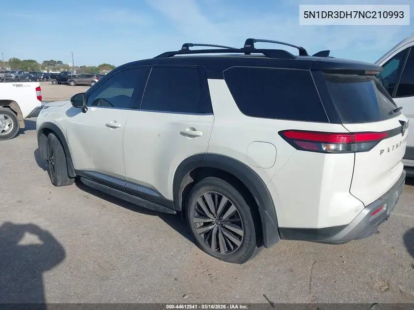 5N1DR3DH7NC210993 2022 Nissan Pathfinder Platinum 2Wd