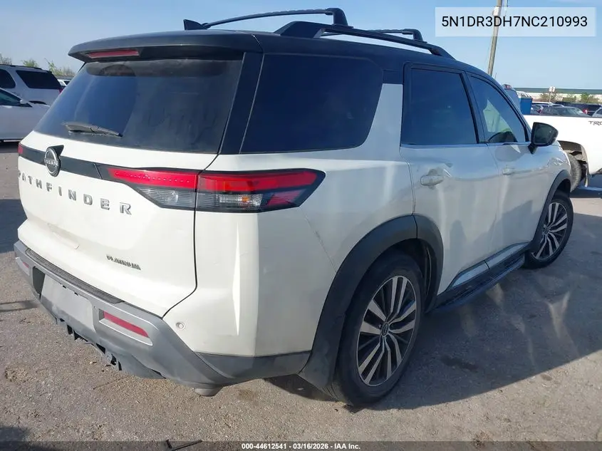 5N1DR3DH7NC210993 2022 Nissan Pathfinder Platinum 2Wd