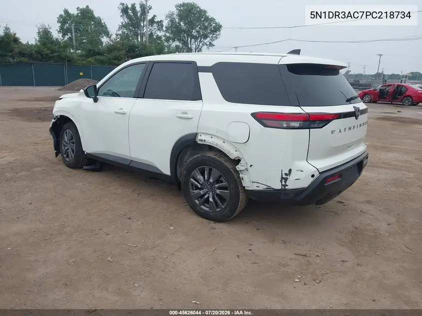 2023 Nissan Pathfinder S 4Wd VIN: 5N1DR3AC7PC218734 Lot: 45626044