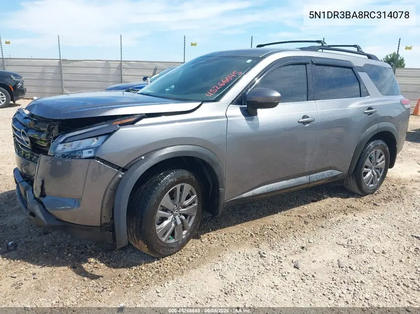 2024 Nissan Pathfinder Sv Fwd VIN: 5N1DR3BA8RC314078 Lot: 45266645