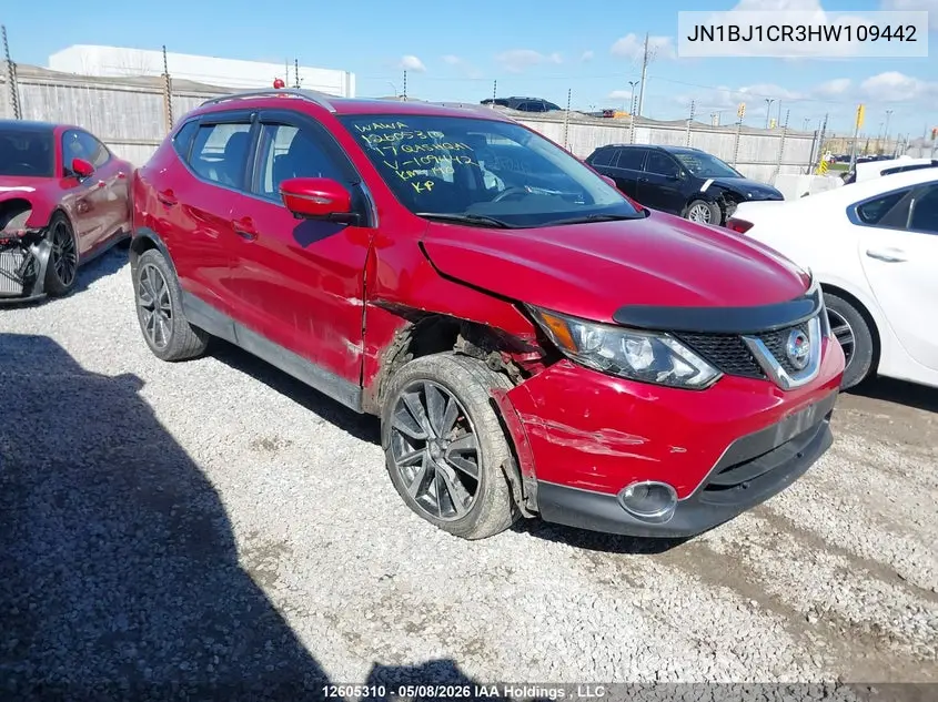 2017 Nissan Qashqai S/Sl/Sv VIN: JN1BJ1CR3HW109442 Lot: 12605310x