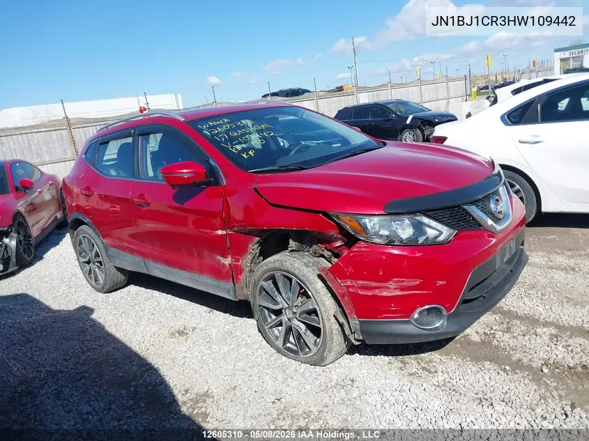 2017 Nissan Qashqai S/Sl/Sv VIN: JN1BJ1CR3HW109442 Lot: 12605310x