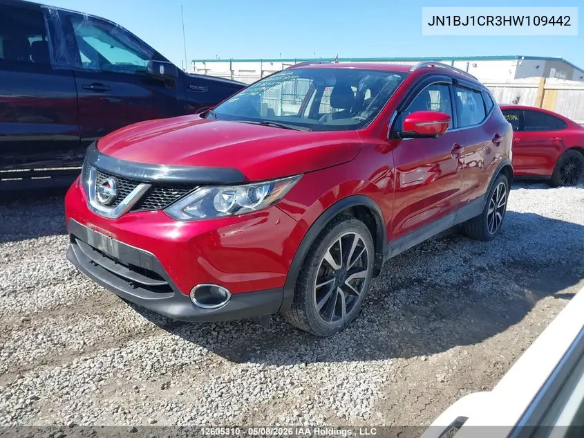 2017 Nissan Qashqai S/Sl/Sv VIN: JN1BJ1CR3HW109442 Lot: 12605310x