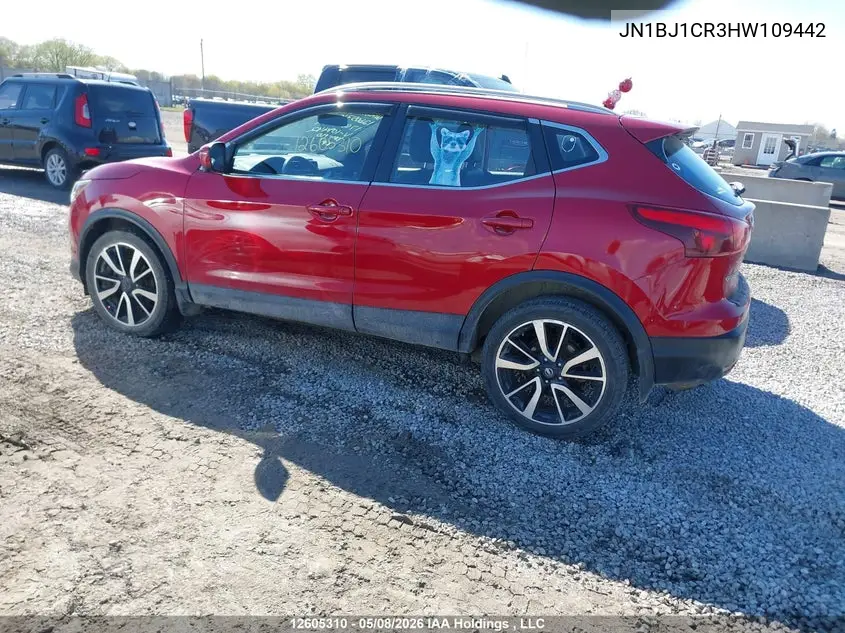2017 Nissan Qashqai S/Sl/Sv VIN: JN1BJ1CR3HW109442 Lot: 12605310x