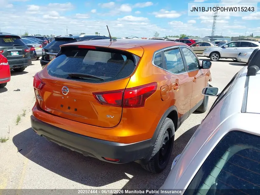 2017 Nissan Qashqai Sv VIN: JN1BJ1CP0HW015243 Lot: 20257444
