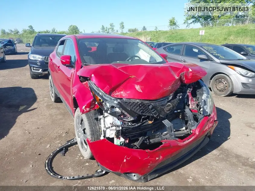 2018 Nissan Qashqai S/Sv VIN: JN1BJ1CP5JW181683 Lot: 12621570