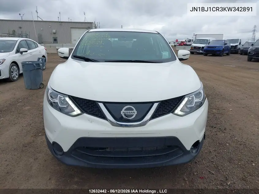 2019 Nissan Qashqai S/Sl/Sv VIN: JN1BJ1CR3KW342891 Lot: 12632442