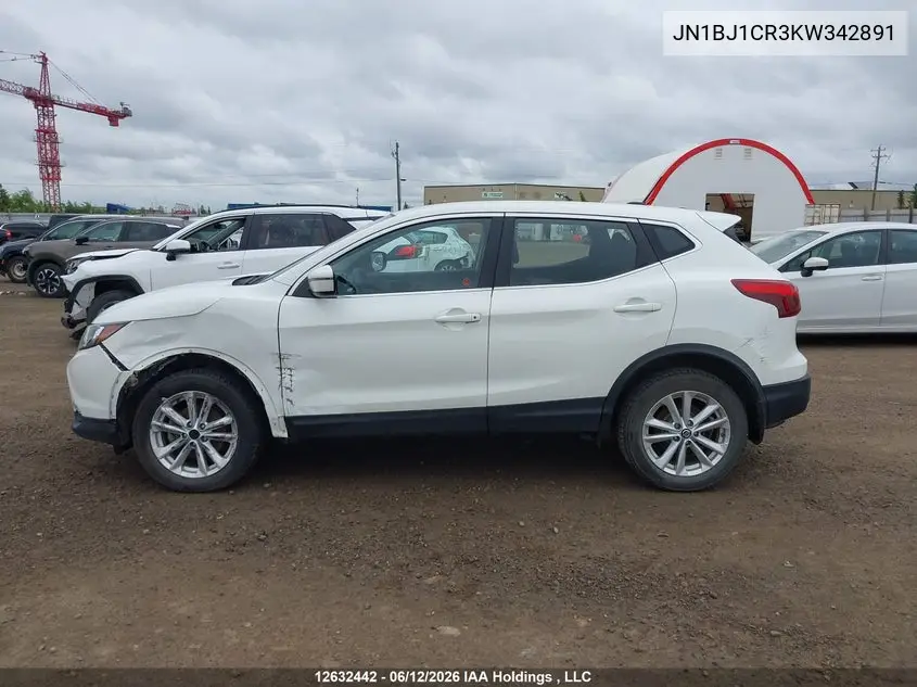 2019 Nissan Qashqai S/Sl/Sv VIN: JN1BJ1CR3KW342891 Lot: 12632442
