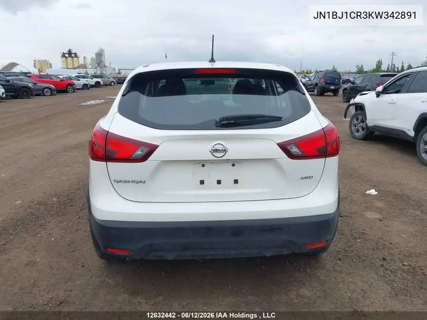2019 Nissan Qashqai S/Sl/Sv VIN: JN1BJ1CR3KW342891 Lot: 12632442